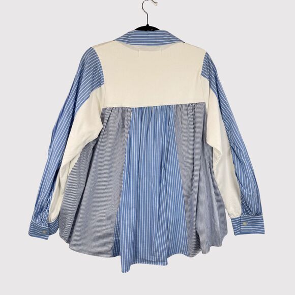 Anthropologie Pernille Rosenkilde Top White Remixed Striped Pullover Medium - Picture 4 of 13